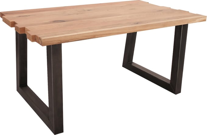 Feel Furniture - 200x100 Eettafel - Massief Boomstamblad Eiken - Constructed oak - 5 cm dik - U Frame