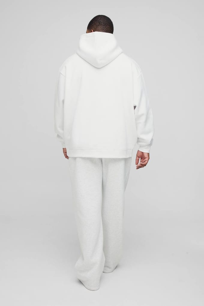 Plus 330GSM Basic Oversized Over het Hoofd Hoodie | White | Size 4XL
