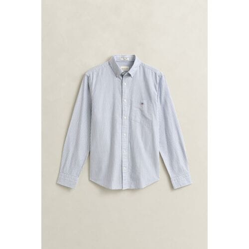 Gant Overhemd Oxford Banker Stripe Button Down College Blue / male