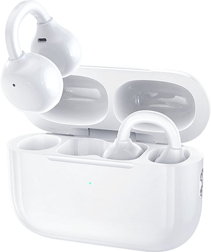 DrPhone AirClip S20 – Clip-On Draadloze Oordopjes Open Ear – Bluetooth 6.0 – Comfortabel Bellen & Audio - Wit