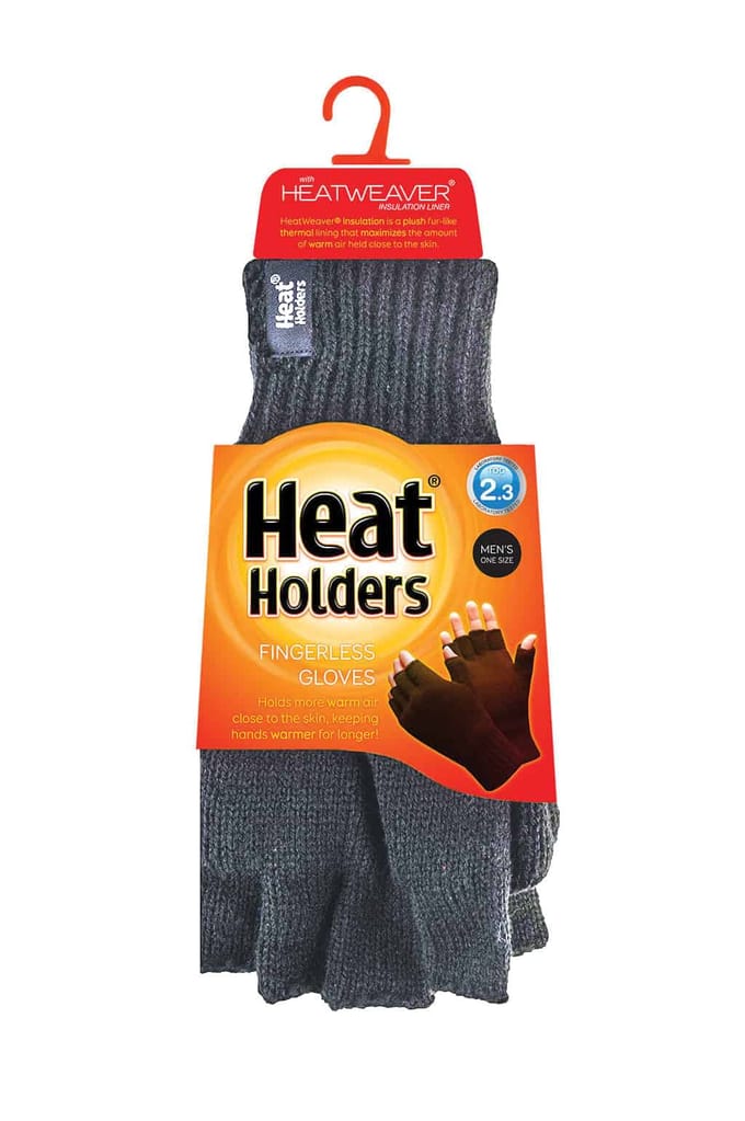 Heat Holders - Thermische vingerloze herenhandschoenen - Grijs