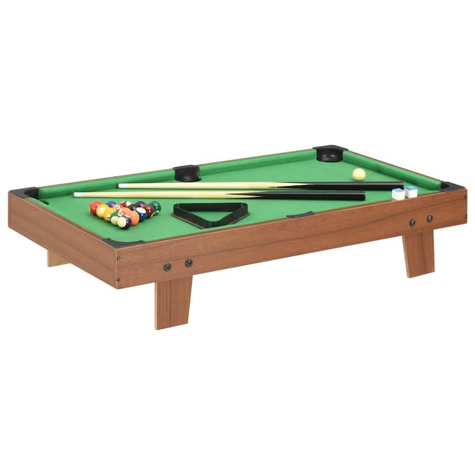 vidaXL - Minipooltafel - 3 - Feet - 92x52x19 - cm - bruin - en - groen