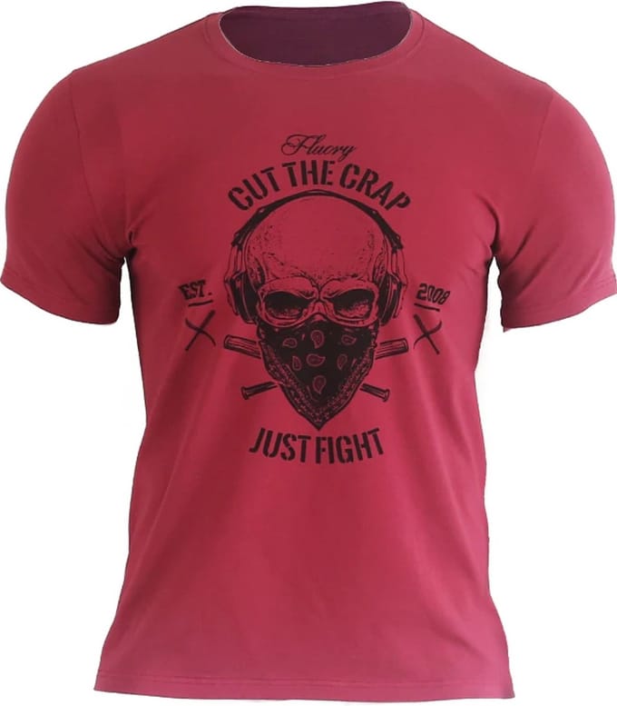 Fluory Cut the Crap Just Fight T-shirt Bordeaux Rood - S