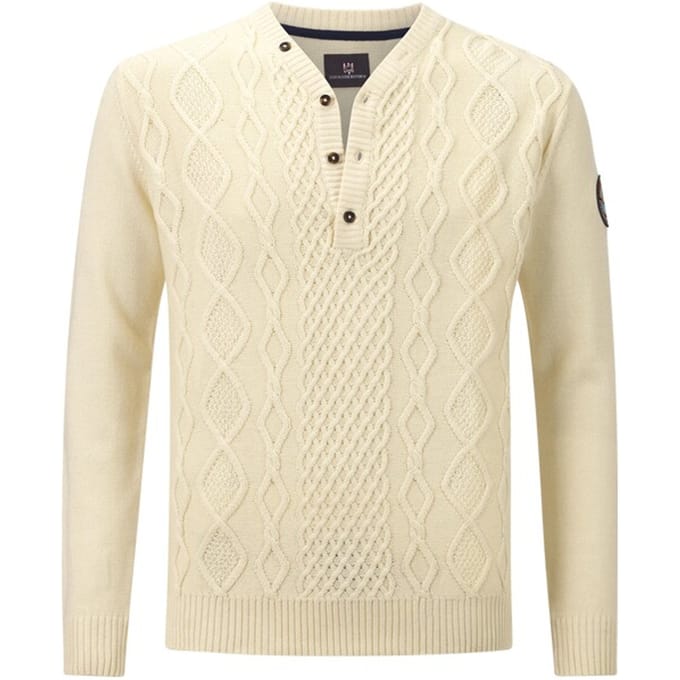 Jan Vanderstorm herren Trui - 68/70 - wolwit - Plus Size