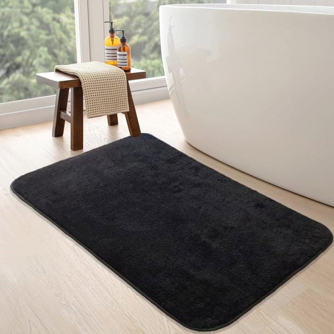 Antislip Badmat - Zachte, Machinewasbare en Sneldrogende Douchemat 70 x 120 cm - Zwart