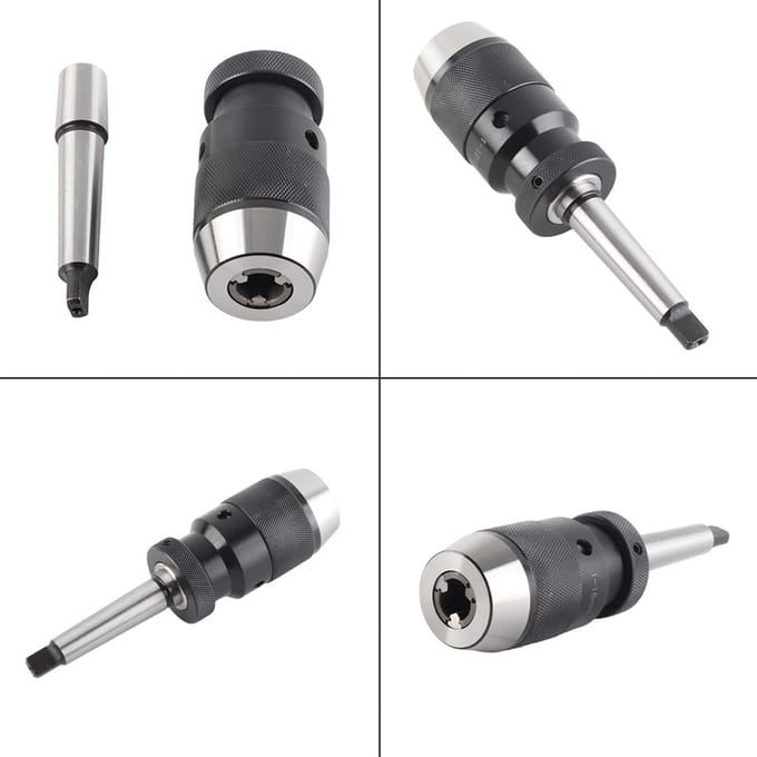 1-16mm Capaciteit 45# Staal Zelfaanspannend Sleutelloos Draaibank Boorkop met MT2-JT3 Conische Opname