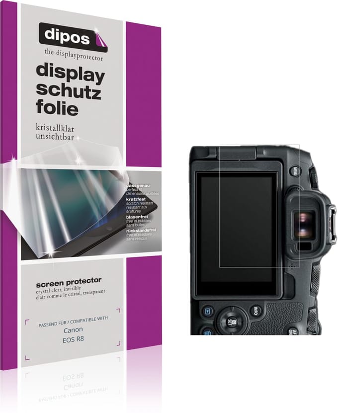 dipos – 4x Beschermfolie geschikt voor Canon EOS R8 | Krasbestendige & heldere Screenprotector Ultra-Thin