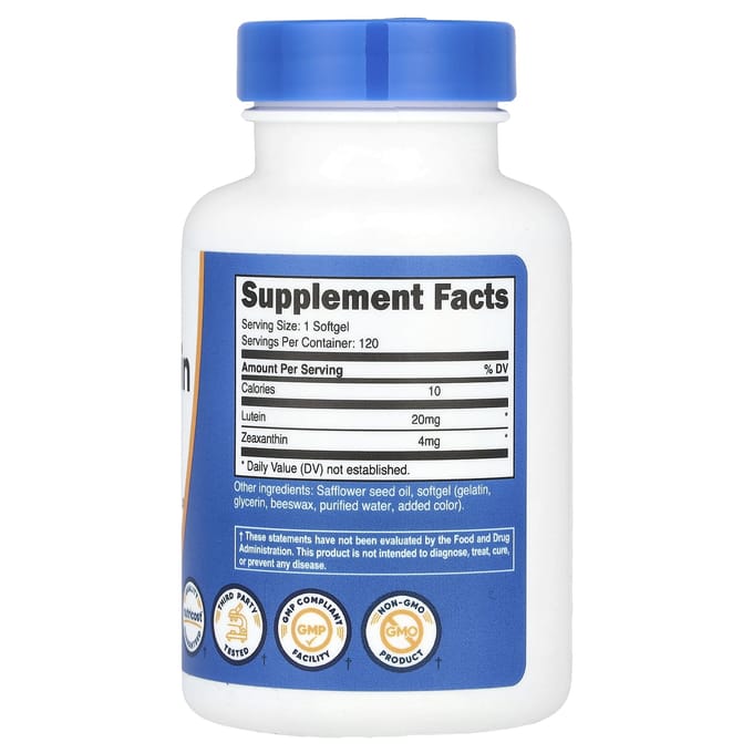 Nutricost, met zeaxanthine en luteïne, 120 softgels