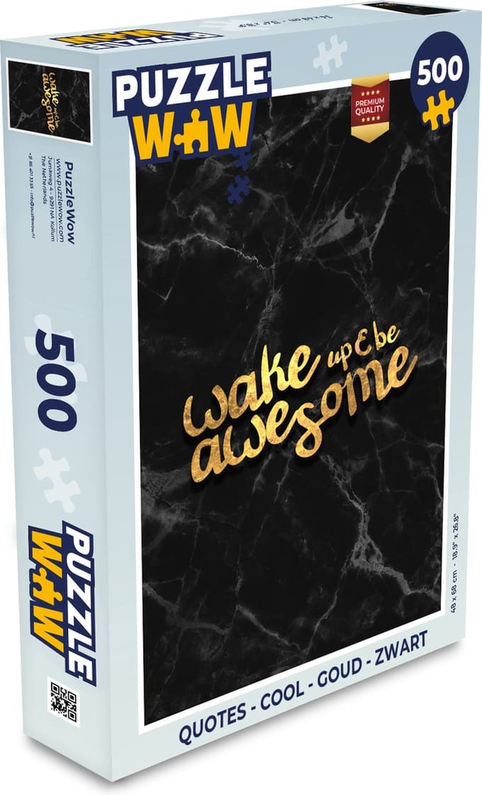 Puzzel Quotes - Cool - Goud - Zwart - Legpuzzel - Puzzel 500 stukjes