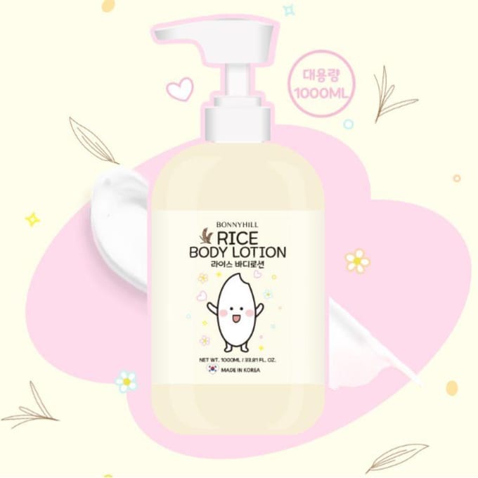 Bonnyhill Rijst Bodylotion 1L – Hydraterende Voedende Bodylotion white