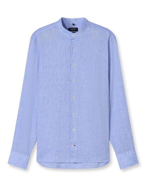 OLYMP Signature Casual Overhemd, Tailored Fit, Opstaande kraag, Bleu