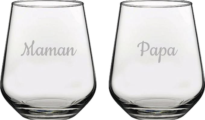 Drinkglas gegraveerd - 42,5cl - Maman & Papa