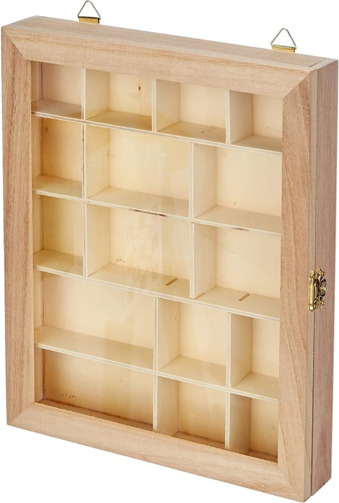 Core® Vitrinekast met Glas - Vitrinekast Hangend - Vitrinekast - Beige - 23cm x 4cm x 28cm