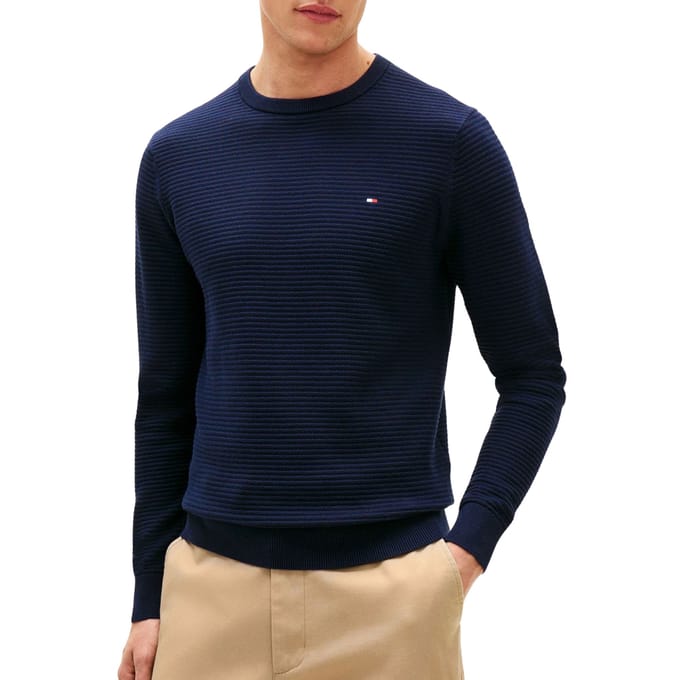 Tommy Hilfiger Seasonal Structure Sweater Dark Night Navy Taglia: M | Maglioni a maglia Outlet | Uomo | Nero