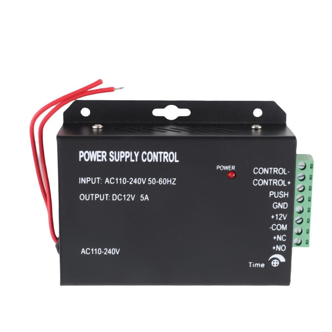 Alimentation de contrôle d'accès pour système de garde d'entrée de porte 12V 5A Noir 100-260V black