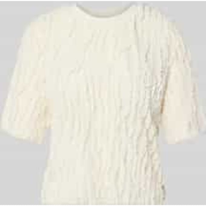 T-shirt met ruches en ronde hals