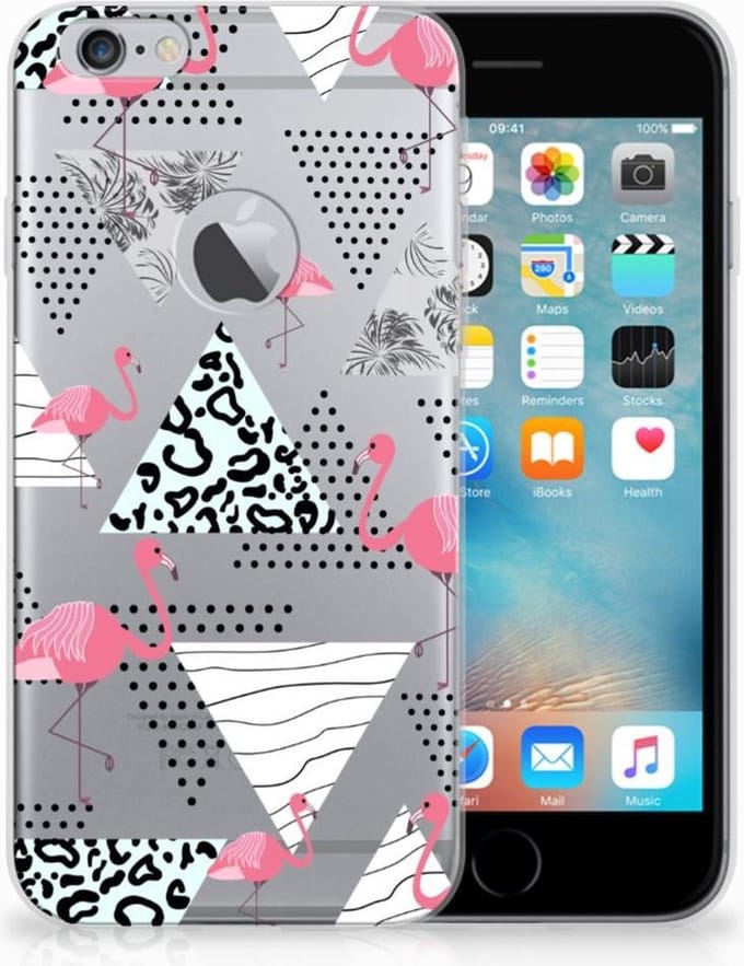 Apple iPhone 6 Plus | 6s Plus TPU Hoesje Flamingo Triangle