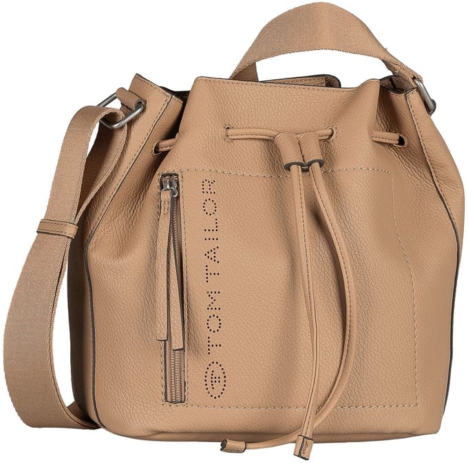 TOM TAILOR schoudertas Analisa Bucket Bag Camel Lichtbruin