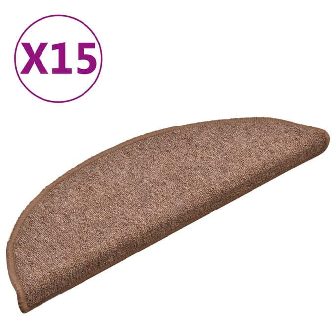vidaXL - Trapmatten - 15 - st - 56 - x - 17 - x - 3 - cm - Non-Slip - Bruin