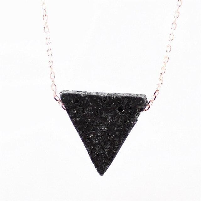 10 Stuks Lavasteen Essentiële Olie Diffuser Ketting Aromatherapie Sieraden Waterdruppel Hart Kogel Driehoek Lava Diffuser Ketting black