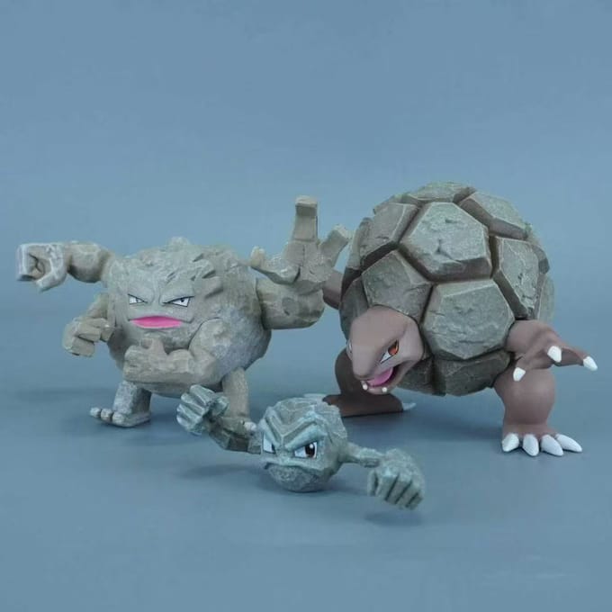 Anime Pokemon Figuur Geodude Evolutionaire Combinatie Actiefiguren Pvc Standbeeld Verzameling Model Speelgoed Cadeaus gray