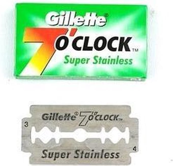 600 Stuks Gillette double edge scheermesjes 7 O'Clock Permasharp Stainless