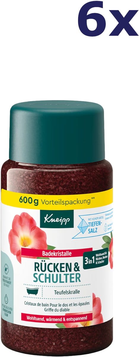 6x Kneipp badzout Rückenwohl 600Gr