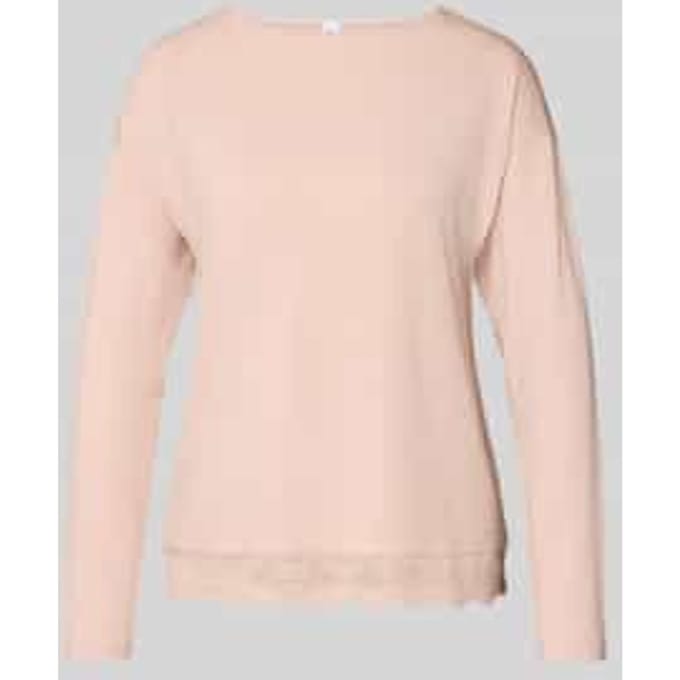 Regular fit shirt met lange mouwen en kant