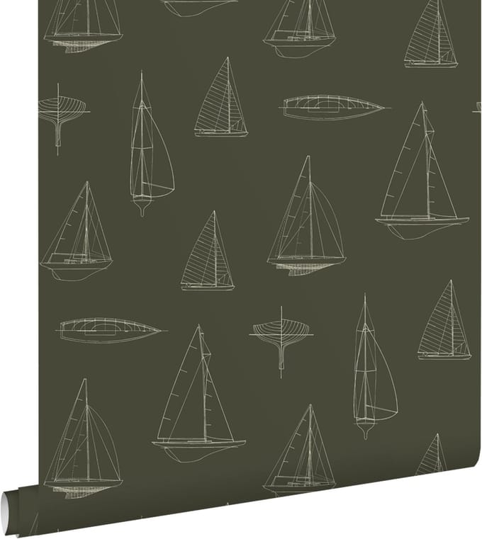 ESTAhome behang boten donkergroen - 50 x 900 cm - 132090