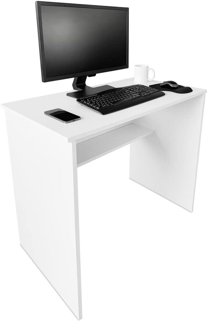 Witte computerlessena 90 cm - praktisch en functioneel met opbergruimte