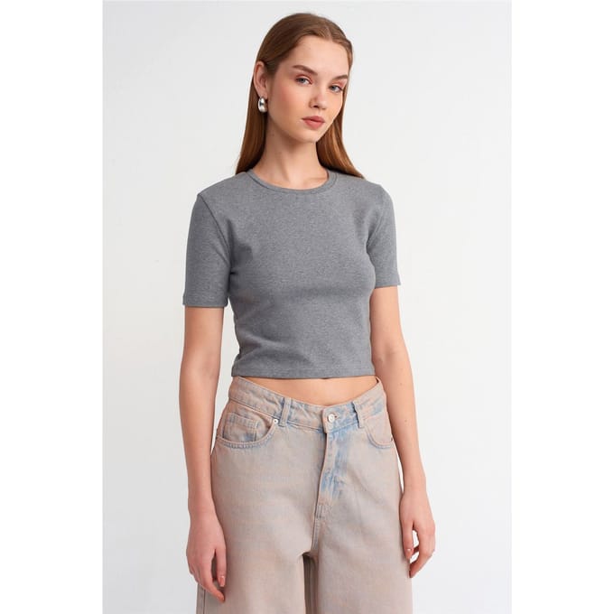 Dames Slim Fit Crop T-shirt
