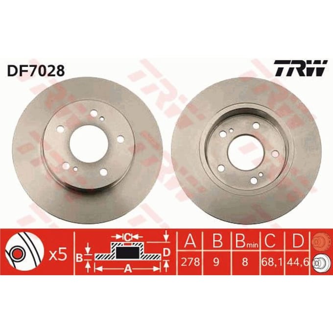 Remschijf TRW DF7028