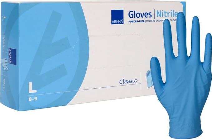 Classic Nitril Handschoenen – Blauw – Maat L – Poedervrij – 100 stuks