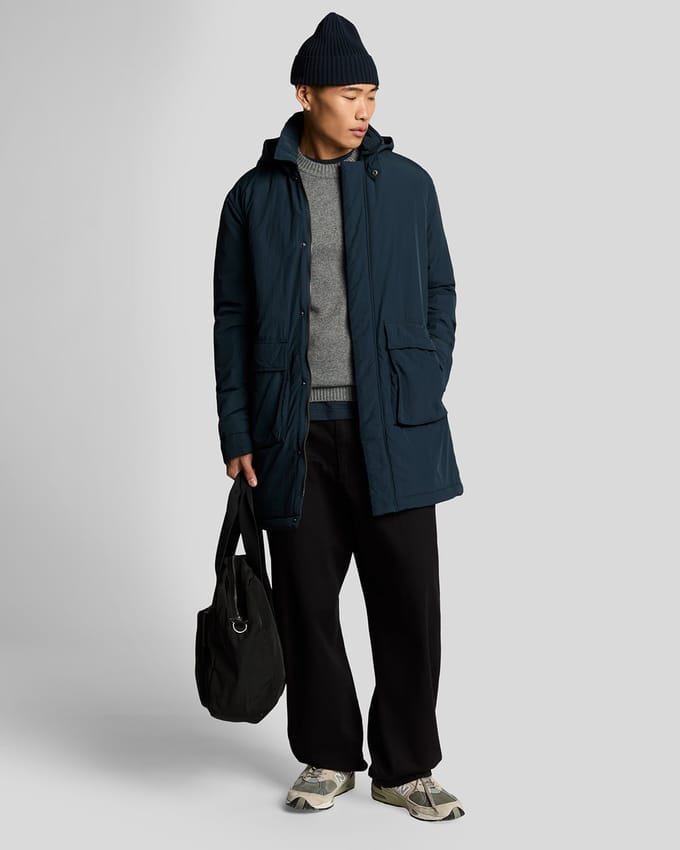 Lyle & Scott Gewatteerde Parka - Marineblauw