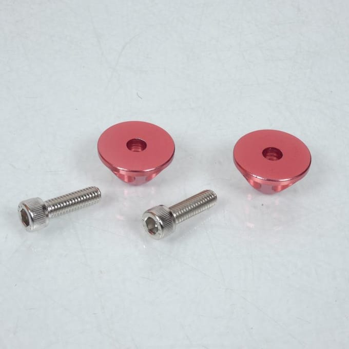 Set Boutjes en moeren M6 spoed 100 Kap Rood Tun'R voor motor Nieuw