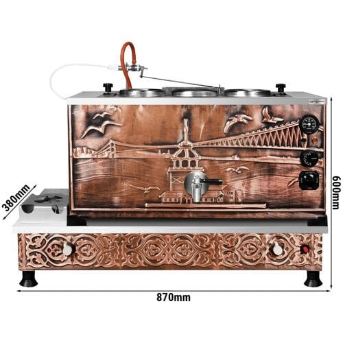 GGM Gastro Gas & Elektrisch koperen samowar theeketel - 940mm - 33L - Istanbul Design koper