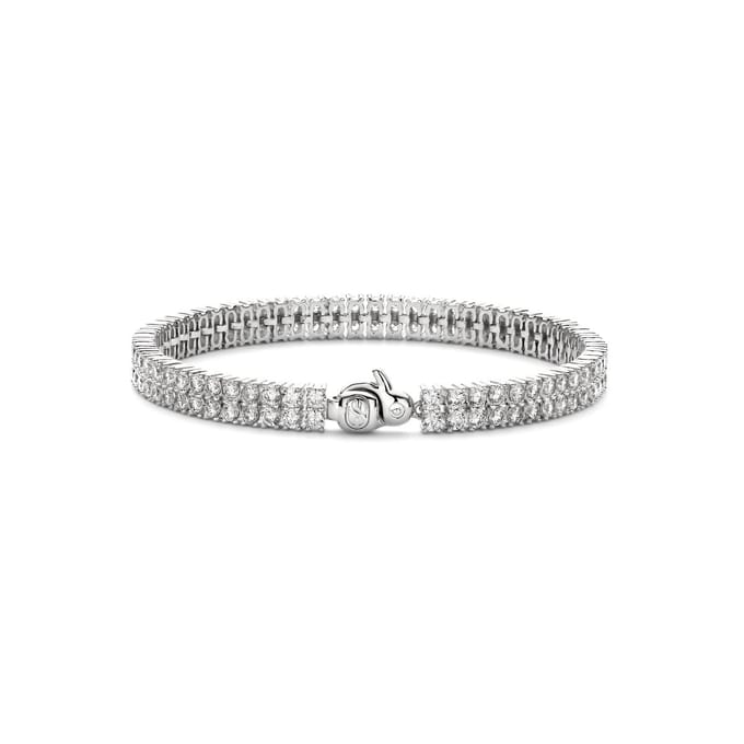 TI SENTO Dames Armband - 925 zilver - Zirconia wit - Maat M - 23067ZI
