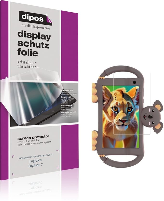 dipos – 2x Beschermfolie geschikt voor Logicom Logikids 7 | Krasbestendige & heldere Screenprotector Ultra-Thin