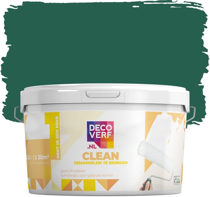 Decoverf clean muurverf smaragdgroen, 2.5L