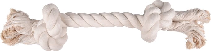 Flamingo - Hondenspeelgoed Cotton Flos Jack met 2 Knopen - Wit - XL - 32 x 8 x 9 cm