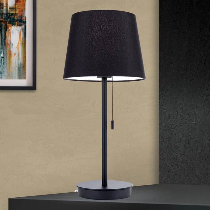 ORION Tafellamp Ludwig met USB-poort zwart