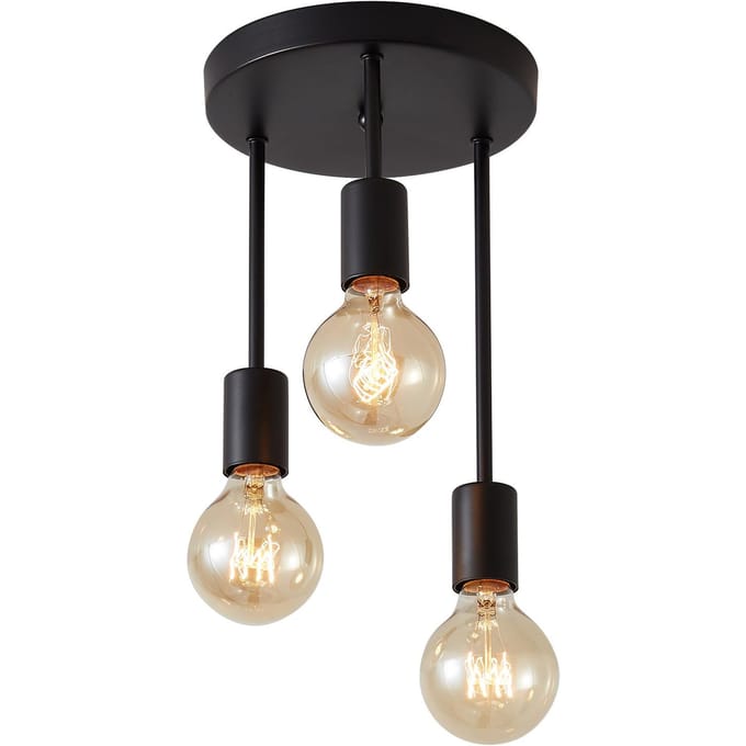Neoglint AC 220-240 V rétro 3 têtes lustre suspension lampe E27 Base douille support pour E26 noir