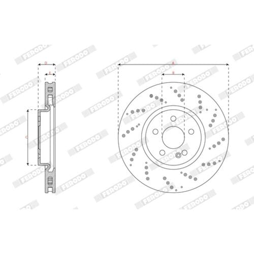 Remschijf FERODO DDF3081C, 2 stuk