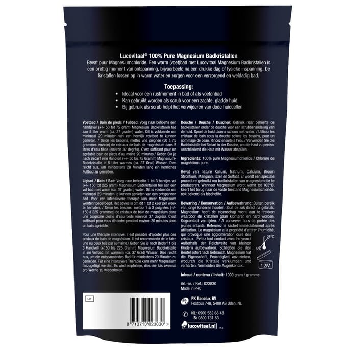 Lucovitaal Magnesium Badkristallen 1000 gram