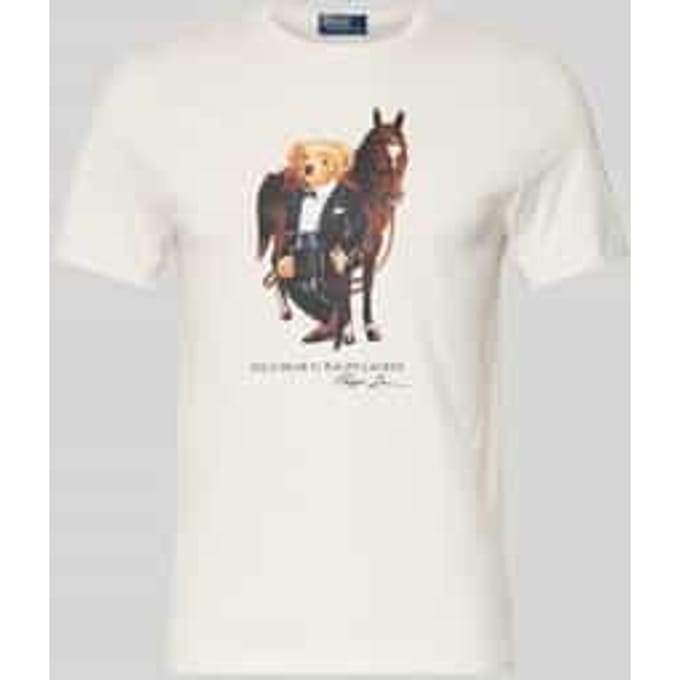 T-shirt met labelprint en ronde hals