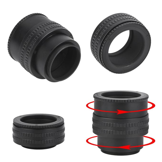 M42 naar M42 Verstelbare Focus Helicoid Lens Adapter Macro Buis Accessoire 25-55mm black