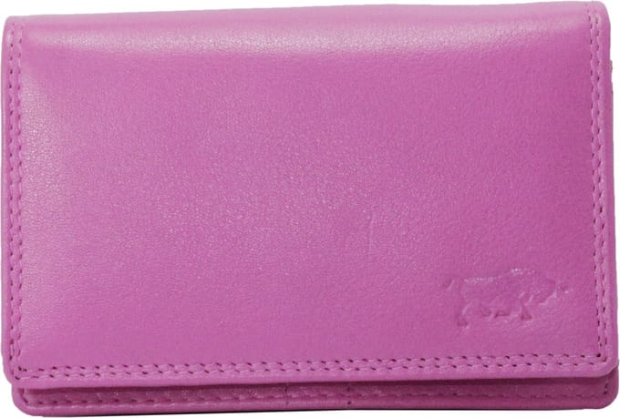Dames Portemonnee - Compact- Roze - RFID - Ideale Dames Portemonnee - Echt Leer