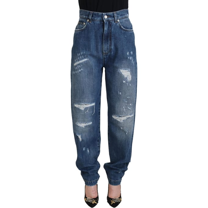 Versleten Spijkerbroek Gescheurde Jeans
