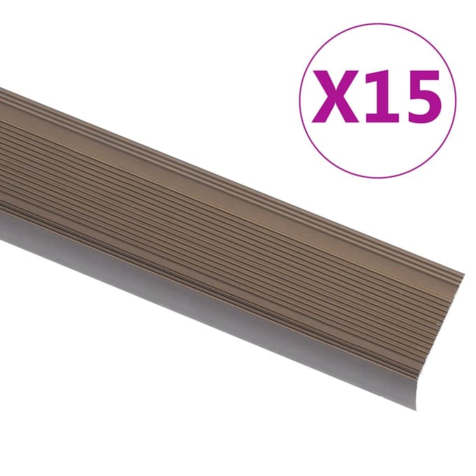 vidaXL - Trapneuzen - L-vormig - 15 - st - 90 - cm - aluminium - bruin