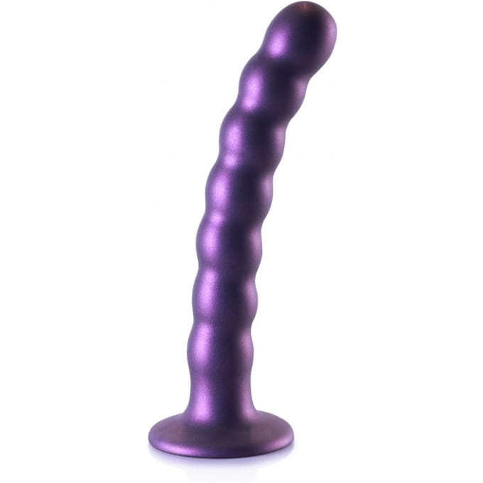 Shots - Ouch! OU823MPU - Beaded G-Spot Dildo - 6,5'' / 16,5 cm - Metallic Purple